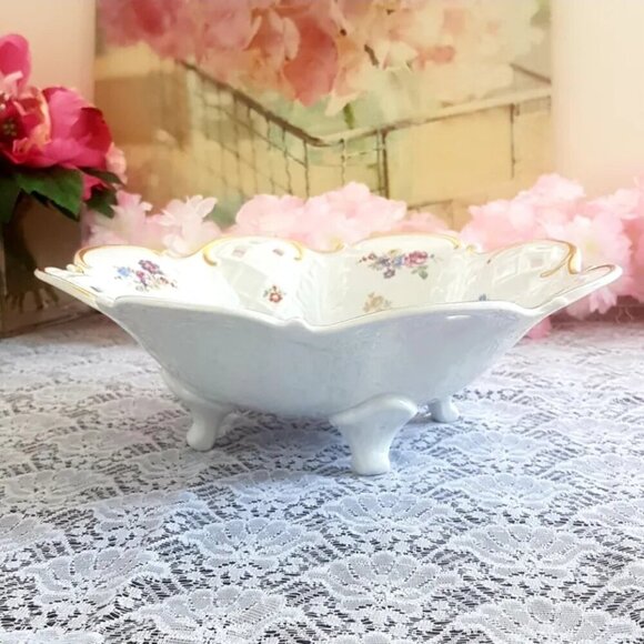 Reichenbach Porcelain Large Footed Serving Bowl Fruit Centerpiece Bowl Germany - Picture 9 of 9